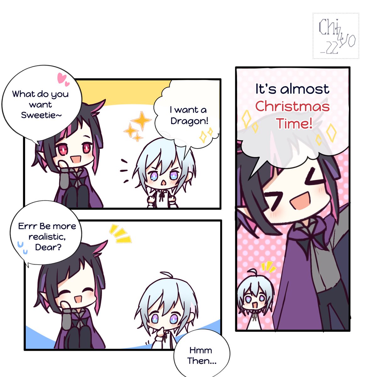 It almost Christmas~ ?⚔
.
.
Aren't lil Silver so Genius? Since Lilia ask for realistic~ He give Realistic answer ??
.
Meh-- Chi choked not cuz she heard the conversation-- ? Only Silver who spurt out of shock lololol
.
#twstプラス 