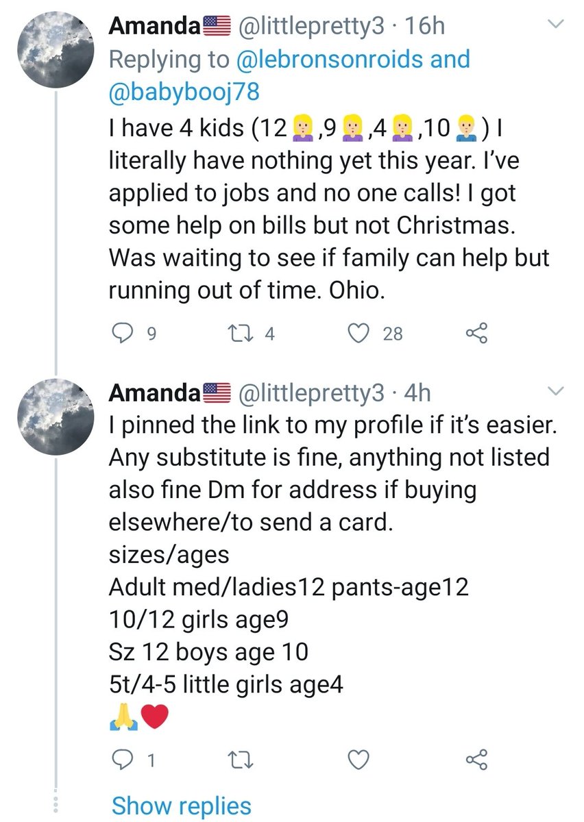 Anon #3Amanda posted publicly, so I'm just reposting for her.Specific needs are listed for anybody that can help  a