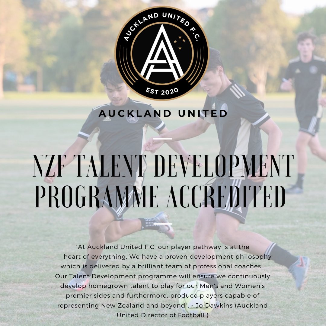 Congratulations to @auckland_united who have attained a <a href="/NZ_Football/">New Zealand Football 🇳🇿</a> TDP accreditation!