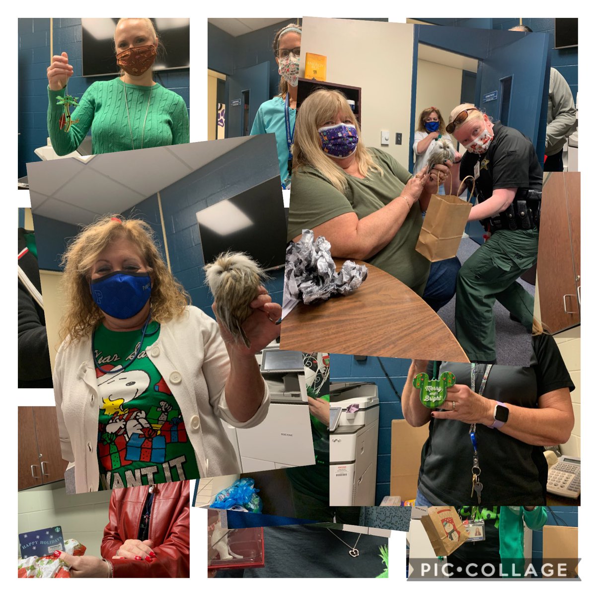 PineViewMiddle's tweet photo. Annual Holiday Ornament Exchange #engagement or #competitive. Depends who you ask 😂@mhetzlernettles #lightupdecember https://t.co/l6tHtRJppB