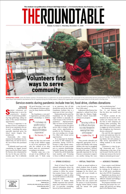 shhs_roundtable's tweet photo. Our last edition of 2020 — Volume 15, Issue 4 — is out! Pick up your copy on either the Broadway or Pine/Octavia campus and check your mailbox. You can also read individual articles or view the print copy on our website (link in Bio). https://t.co/D5JVI26Wxl