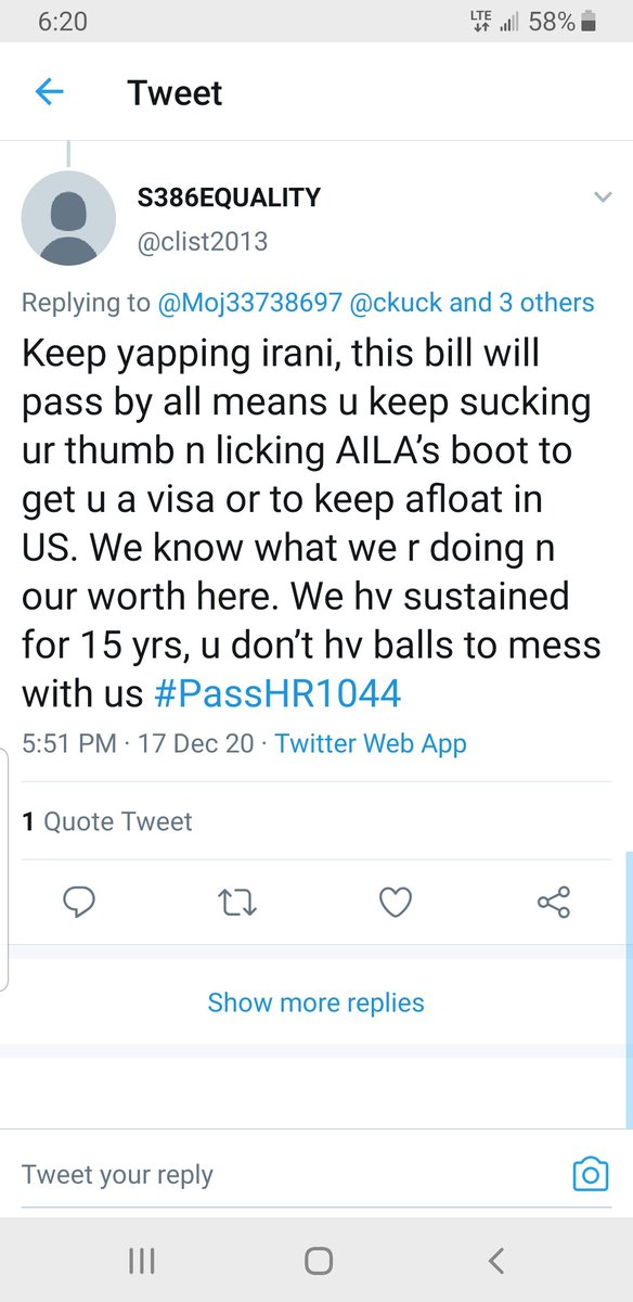 Look at the language of the high skilled people waiting for their green cards! These are not adding to the community!! These people have been abusing the immigration system! Look at the logic they are using in this comment!! #StopHR1044 #StopS386