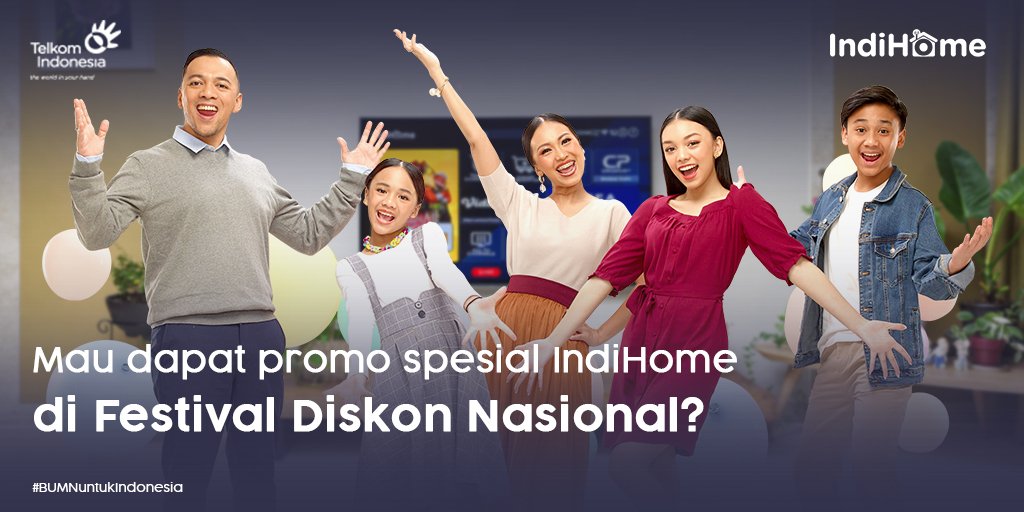 Tak terasa akhir tahun segera tiba! Menyambut akhir tahun tentunya harus dengan sukacita. Betul, kan?

Untuk itu, dalam rangka Festival Diskon Nasional, IndiHome memberikan banyak promo seru,
