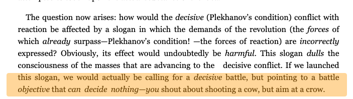 Lenin on half-assed measures.