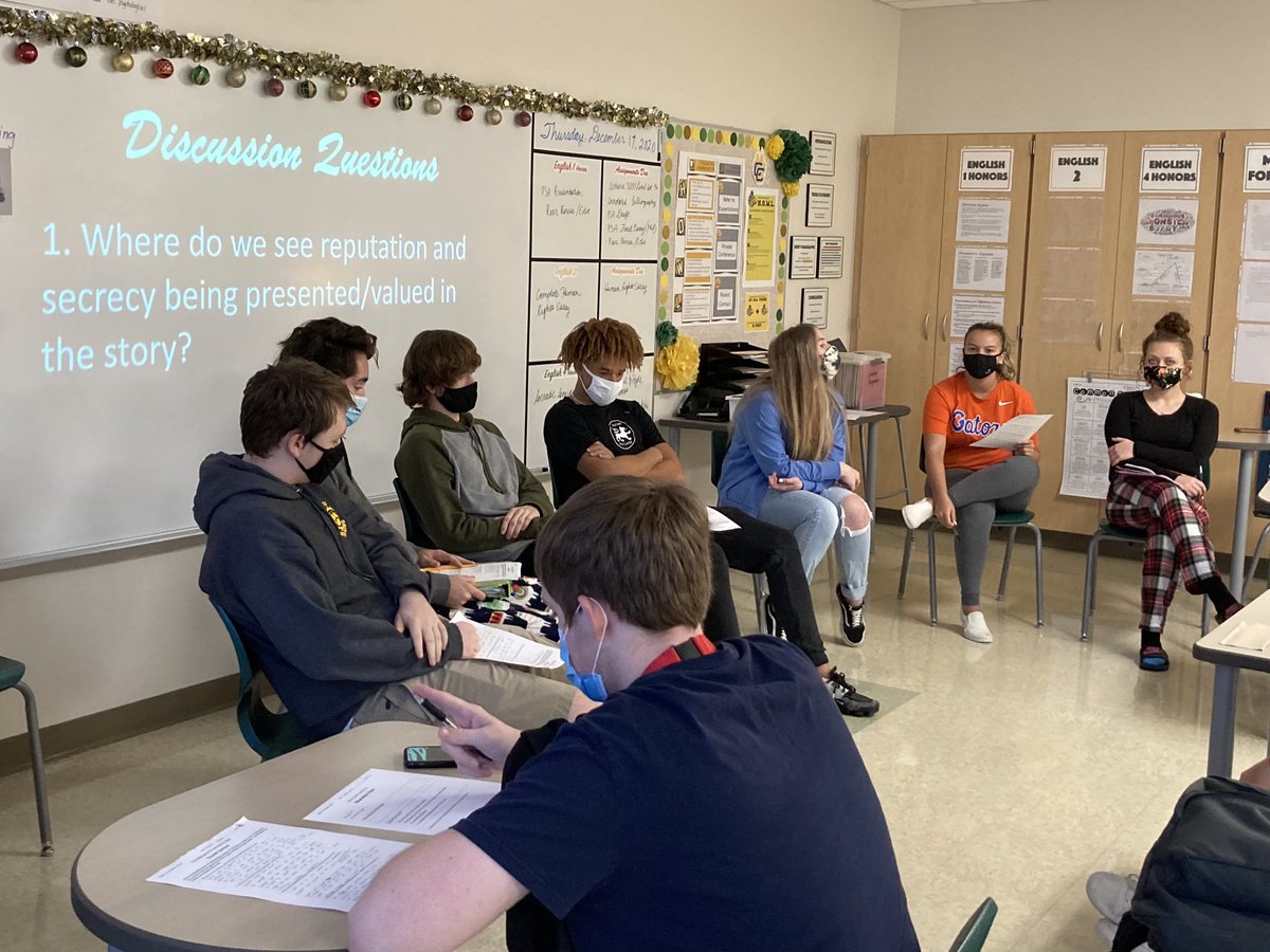 Socratic seminar for my Senior English honors classes: fabulous discussion supported through text evidence! <a href="/TheCoyoteWay/">CypressCreek</a>