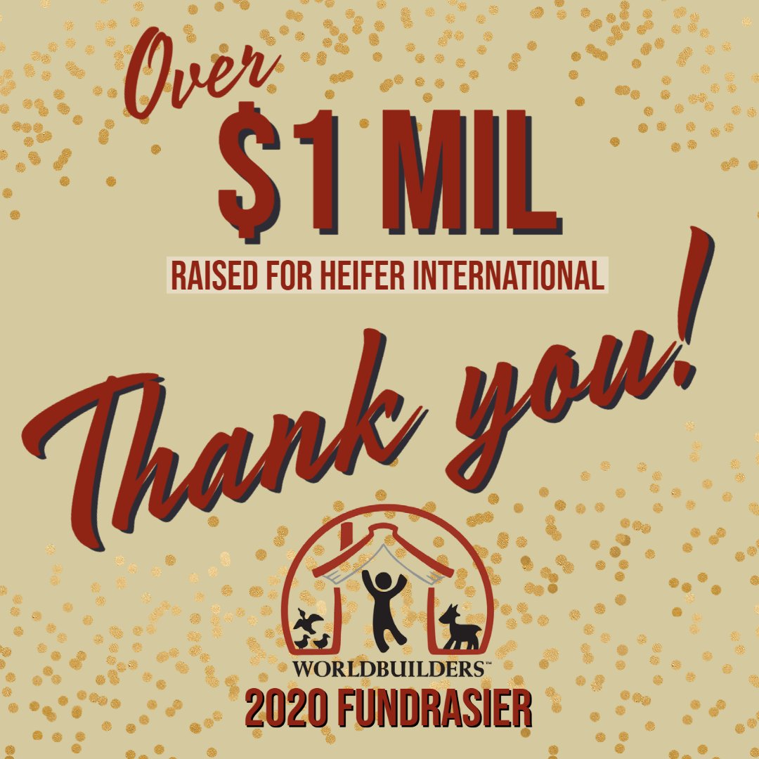 worldbuilders's tweet photo. Our year-end #S2LF2 fundraiser for @Heifer is finished and together we raised over $1 million! Your support is going to change lives around the world for generations to come. Whether you donated, joined us for a stream, bid on an auction, shared on socials: thank you!!! https://t.co/W52eybLZcK
