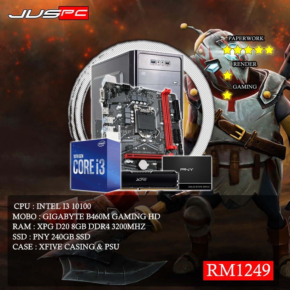 2. Juspc By Jusforu Multimedia  https://www.facebook.com/bppcbuilder&nbsp;a. PC set RM1249b. PC set RM2099