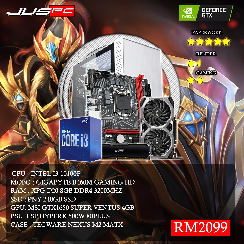 2. Juspc By Jusforu Multimedia  https://www.facebook.com/bppcbuilder&nbsp;a. PC set RM1249b. PC set RM2099