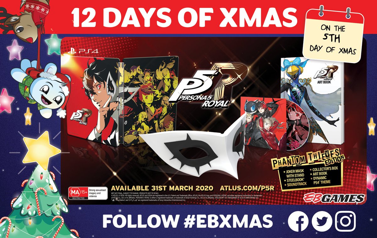 EBGamesAus's tweet image. Day 5 of our #EBXmas is going OFF! Today we have a Persona 5 Royal Phantom Thieves  Edition for PlayStation 4 to give away!

For your chance to WIN, like this post and tell us why YOU need this! GOOD LUCK!

T&amp;amp;C's: bit.ly/37vQuxy