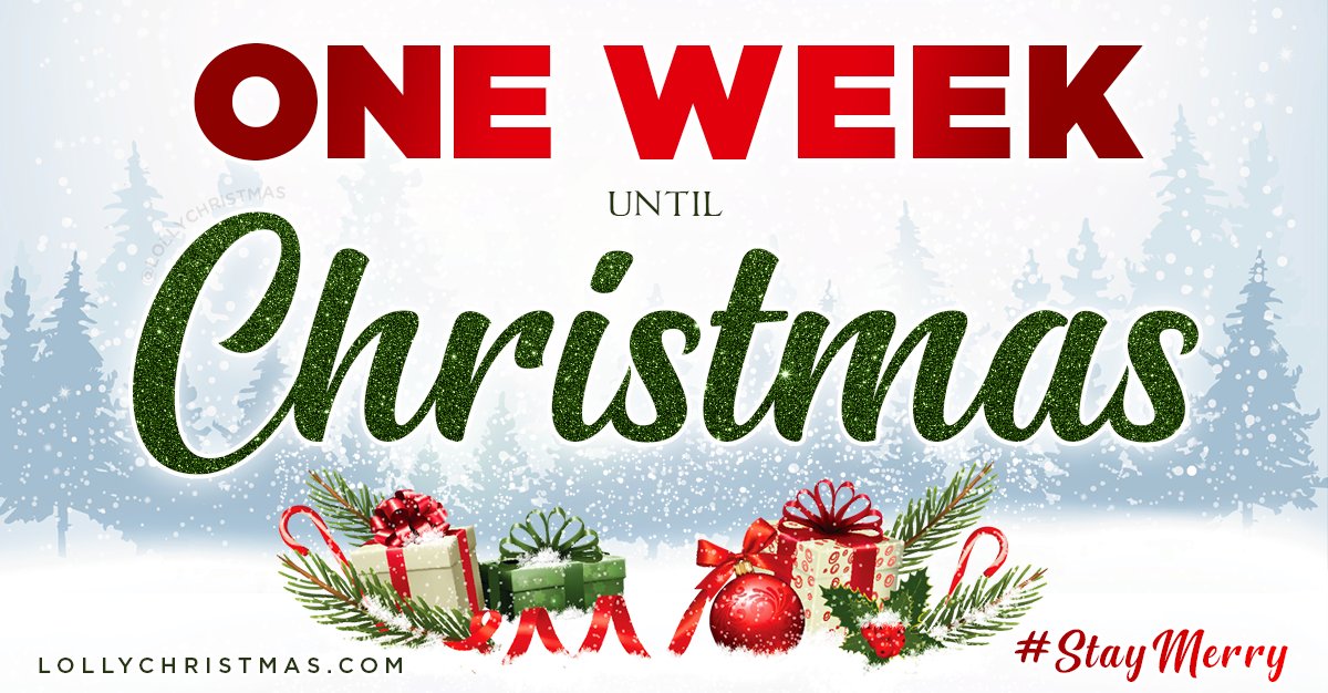 LollyChristmas's tweet photo. Santa will soon be on his way because… we are only ONE WEEK AWAY from Christmas Day! https://t.co/h0Z7J6UZnx ✨🎄🎅🏽 #StayMerry  #OneWeekUntilChristmas #ChristmasCountdown https://t.co/S6LpzghTy0