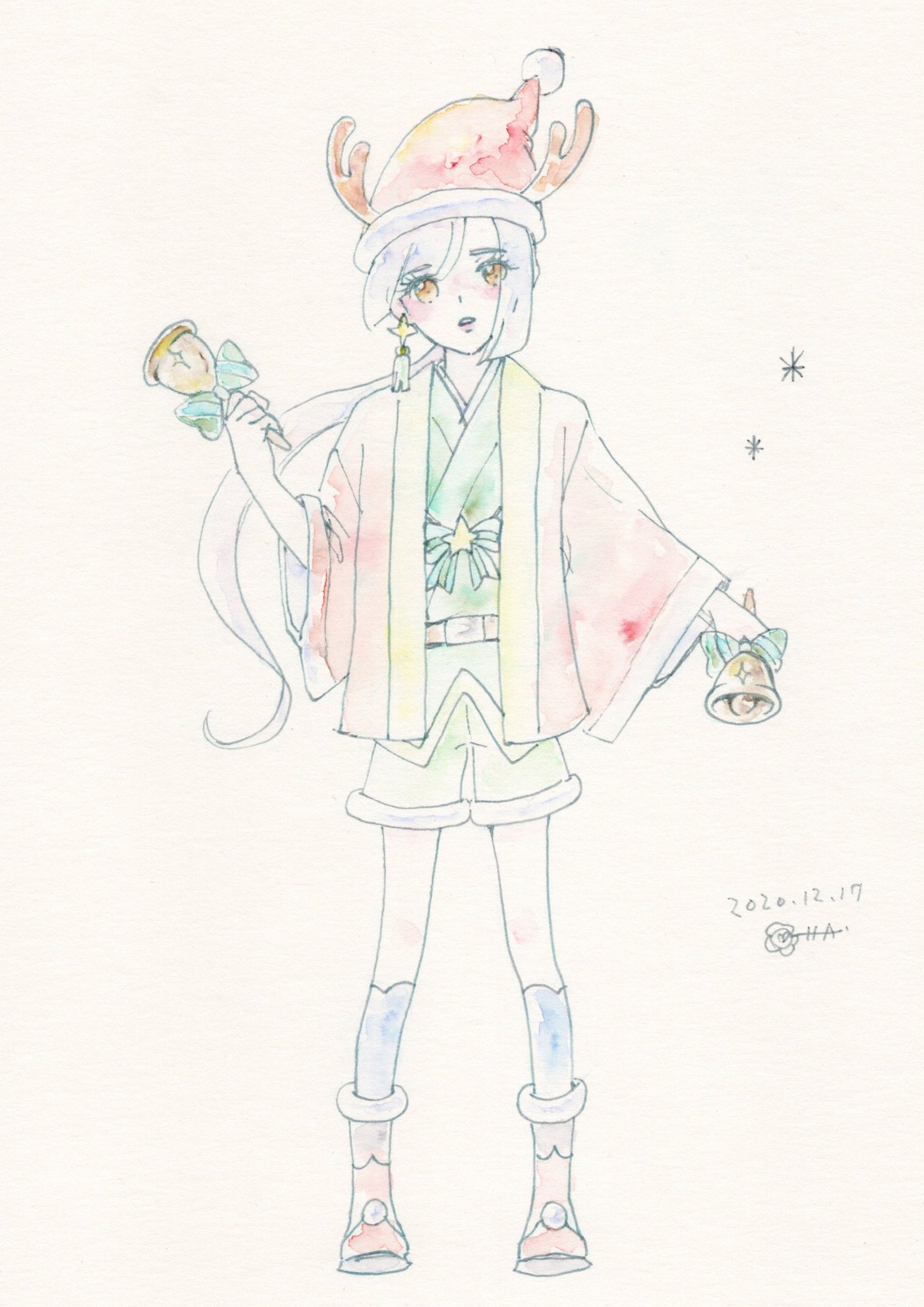 おは奈 独り言 版権用 手描き ぷよクエ イラスト 羽織のクリスマスルファス T Co Fhglrybhrn Twitter