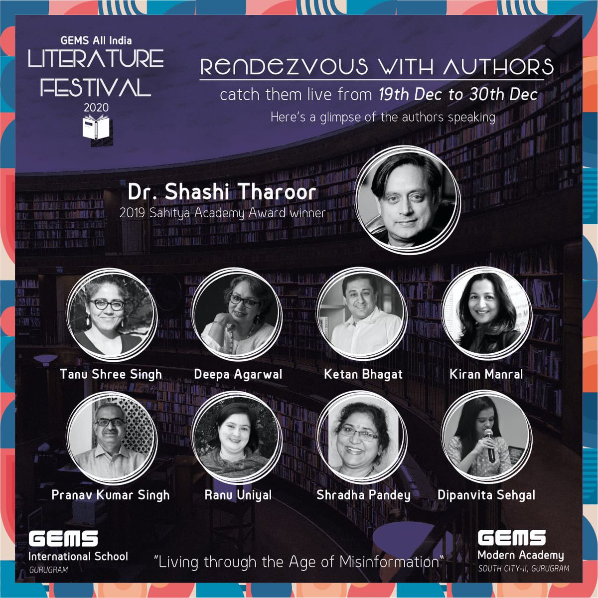 satyaschoolggn's tweet photo. Rendezvous with Authors!
Catch them live from 19th December to 30th December. #litfest2020 @Deepika73854242 @KapurRetika @SmitaDabas https://t.co/psi8Yl9rR9