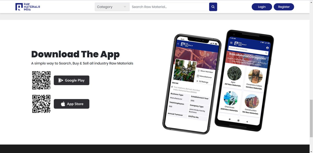 rmib2b's tweet image. Raw Materials India - India's Exclusive All Industry Raw Materials B2B/B2C Platform.

List raw material products on it.
Get "Unlimited Buyer Inquiries" as it comes.
Buyers are looking for it!!

Web: rawmaterialsindia.in 
App: play.google.com/store/apps/det… 

#RawMaterials #Sellers