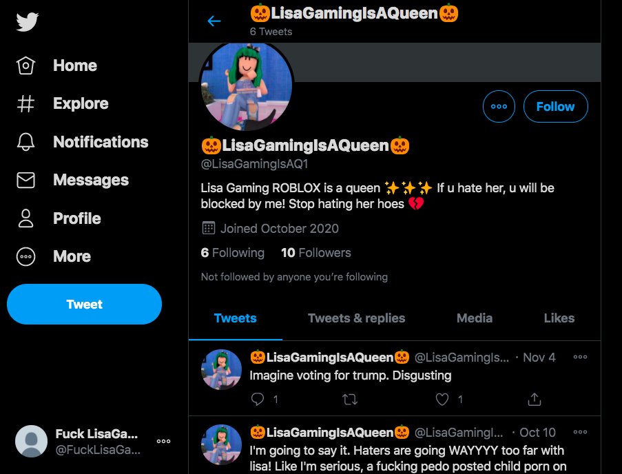 Lisa Gaming Roblox Iisagamingrblx Twitter - lisa gaming roblox age