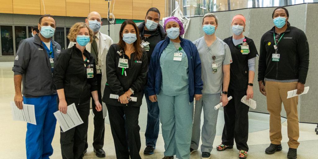 RushMedical's tweet image. "There's a light at the end of the tunnel," Rush University Medical Center CEO Dr. Omar Lateef declared Thursday as staff members began receiving the new #COVID19Vaccine. Hundreds of employees were scheduled to be vaccinated after the first shipment arrived earlier in the day.