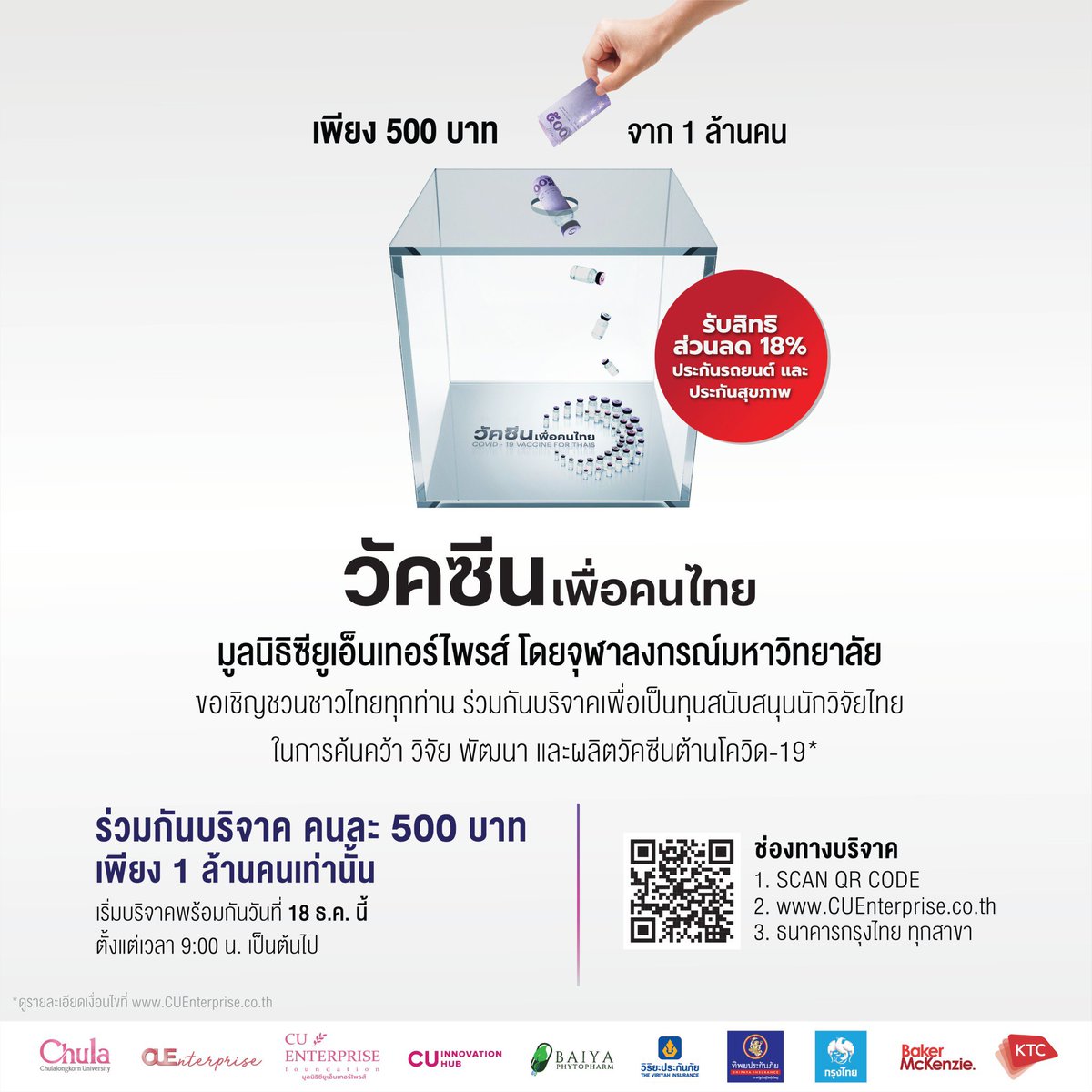 Thavisin's tweet photo. ได้เวลาบริจาค #วัคซีนเพื่อคนไทย กันแล้วครับ นาทีนี้ทุกคนต้องช่วยกันและช่วยตัวเองด้วย บริจาค 500 บาทได้สิทธิ์จองซื้อวัคซีนปลายปีหน้าเลยทันที 1 ล้านคน ถ้าหวังรอของรัฐเราจะได้ฉีดหรือเปล่าก็ไม่ทราบได้ จำกัดสิทธิ์บริจาค 1 ล้านคนเท่านั้น เต็มแล้วปิดเลยครับ ใครอยากได้วัคซีนต้องรีบ https://t.co/o452WqjUkb