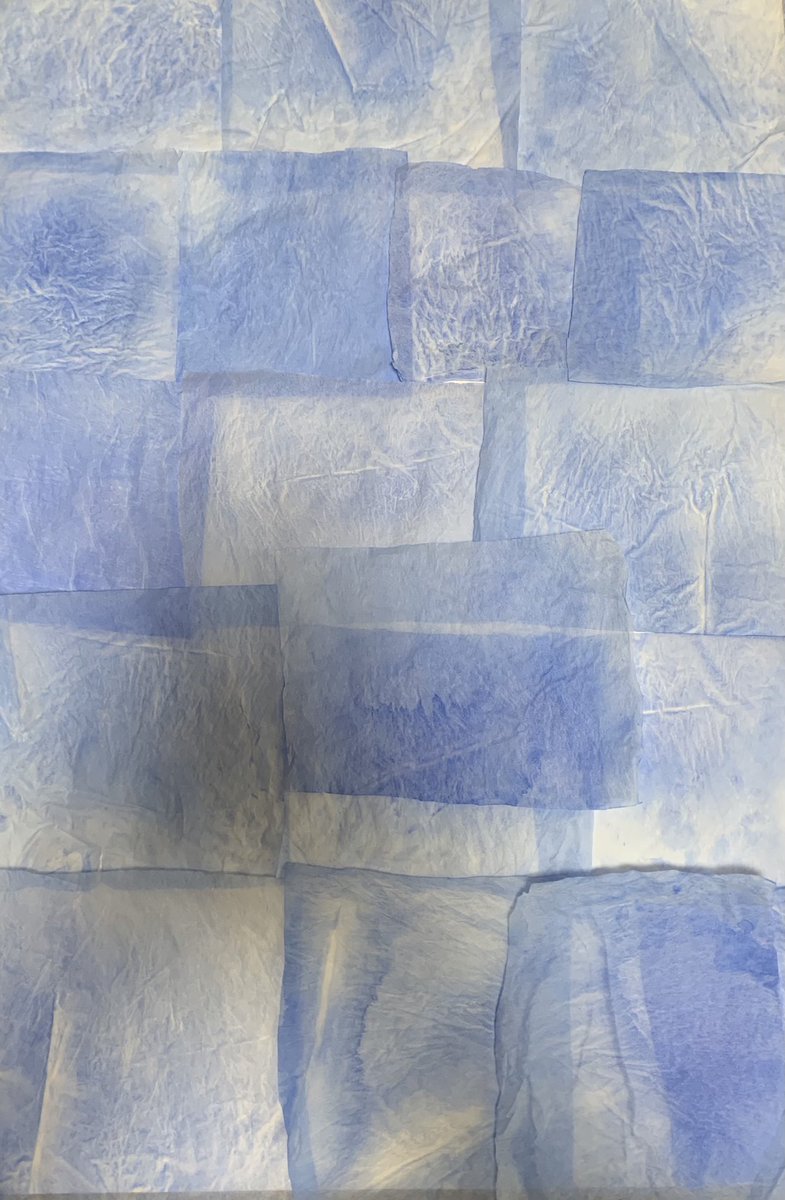 ひんちゃん 和紙の空作り終えました 重ねると濃くなったり 実際 貼り絵に使うのが楽しみです 白い紙の上に並べてみました 美濃和紙 T Co Sozabkxig1 Twitter