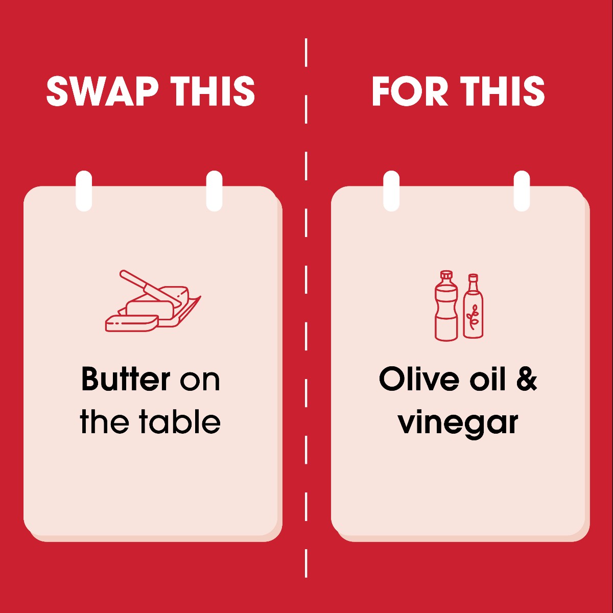 heartfoundation's tweet photo. A few simple swaps can make a big difference this holiday season! 🎅 Challenge yourself to make one swap per meal this Christmas ✅

Download our free holiday recipe booklet: https://t.co/NNXTvUq6Tc #healthyrecipes #christmasrecipes https://t.co/zYGvfxpExz