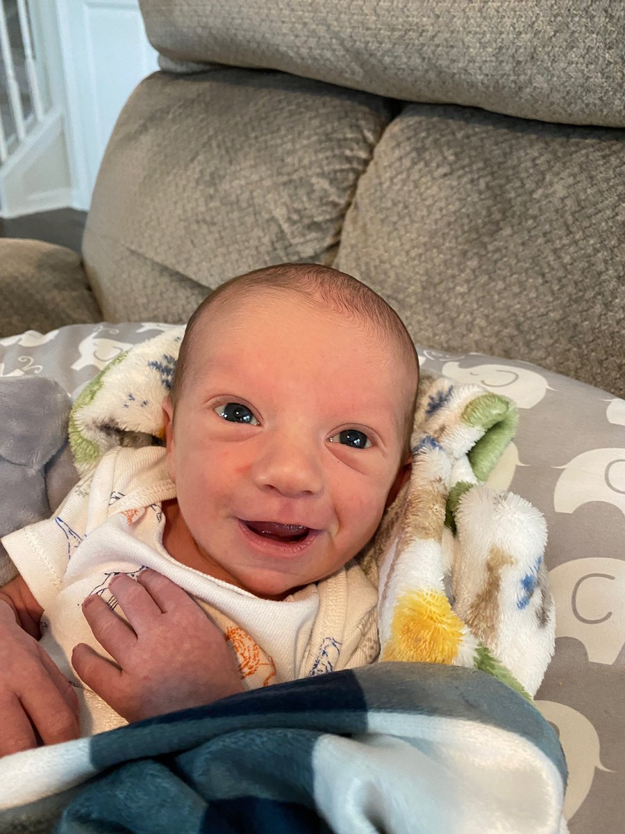 Shawn_P116's tweet photo. After two beautiful girls the Lord blessed me with a son a week ago. I told the wife she could name him whatever she wanted as long as I could call him Chipper. Only problem is she grew up with the #STLCards @RealCJ10 @FreddieFreeman5 @Braves can I get some help! https://t.co/qu54BTumoZ