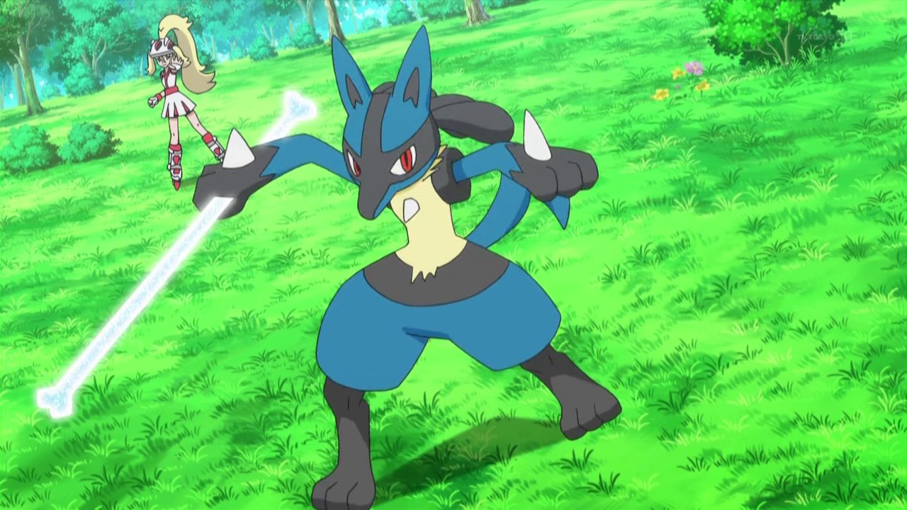 Pokemon Arts And Facts The First Four Moves Used By Korrina S Lucario In The Anime Match Up With The Four Moves Used By Her Counterpart S In The Mega Evolution Battle