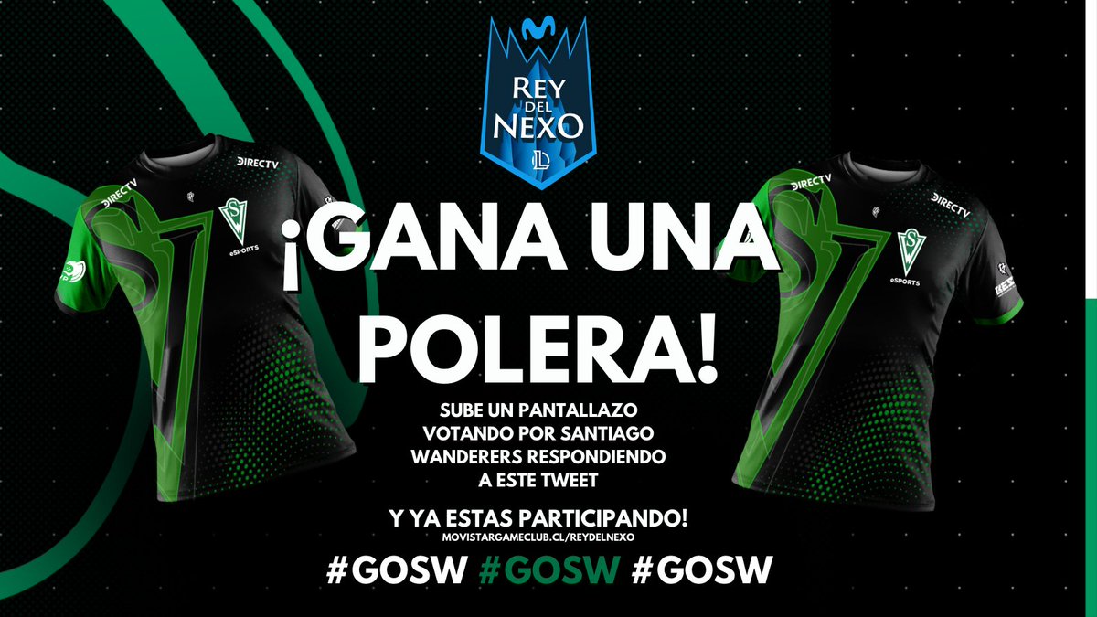 SWeSportsLA's tweet photo. 📢 A VOOOTAAARR!
¿Quieres ganar una polera de #SWeSports?
Sube un screenshot, recorte de pantalla o lo que sea votando por #SantiagoWanderers a este tweet! Y listo!
🌐https://t.co/jSKAzuA13e
#GoSW
@MovistarGC https://t.co/ycGuXgERcC