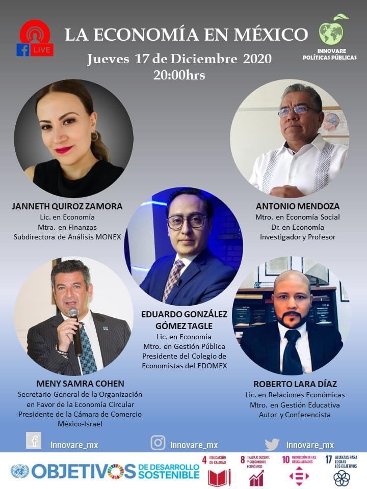 Agradezco a <a href="/INNOVARE_MX/">INNOVARE</a> por la invitación a participar en la Mesa de Diálogo "La Economía en México". Todas las intervenciones han sido muy valiosas y las opiniones muy enriquecedoras.