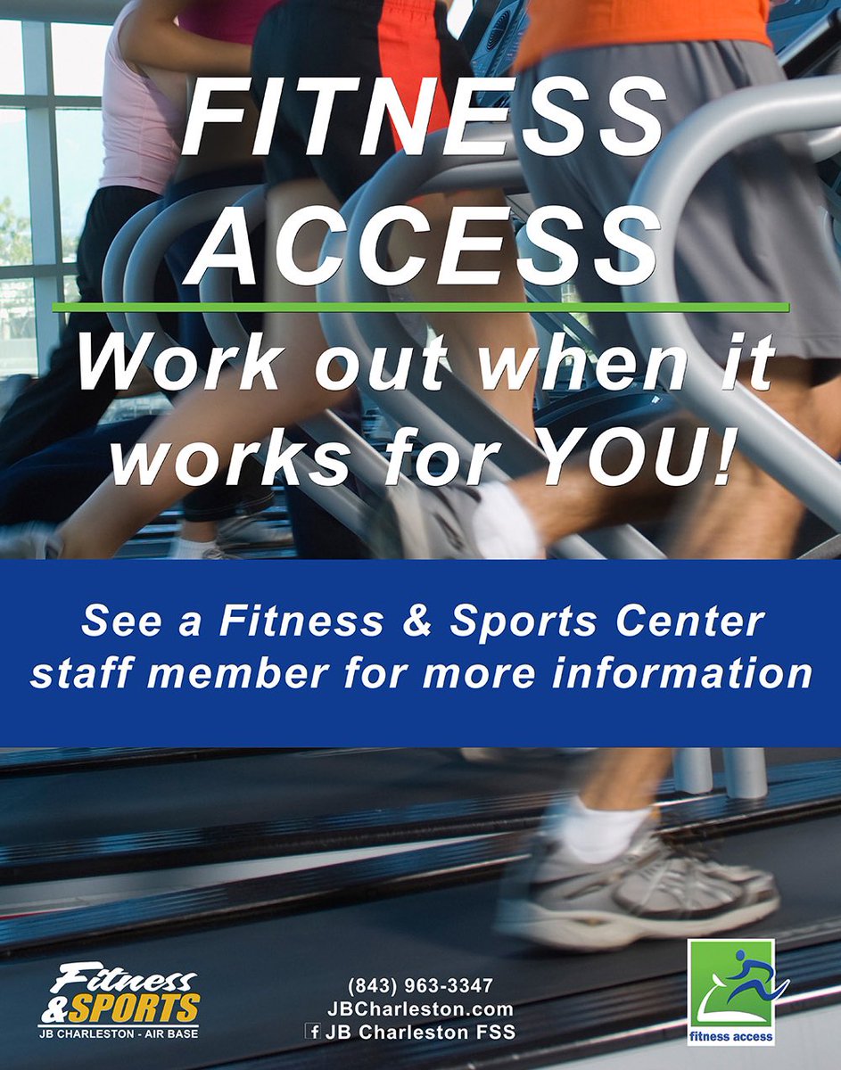 628FSS's tweet photo. After-hours access is back at Air Base Fitness Center. Everyone needs to enroll or re-enroll (even if you had prior access). Currently, Military (Active Duty, Guard and Reserve) may enroll. Starting Saturday (Dec. 19), all others may enroll. Call (843) 963-3347 for more info. https://t.co/9ZHxnMO248
