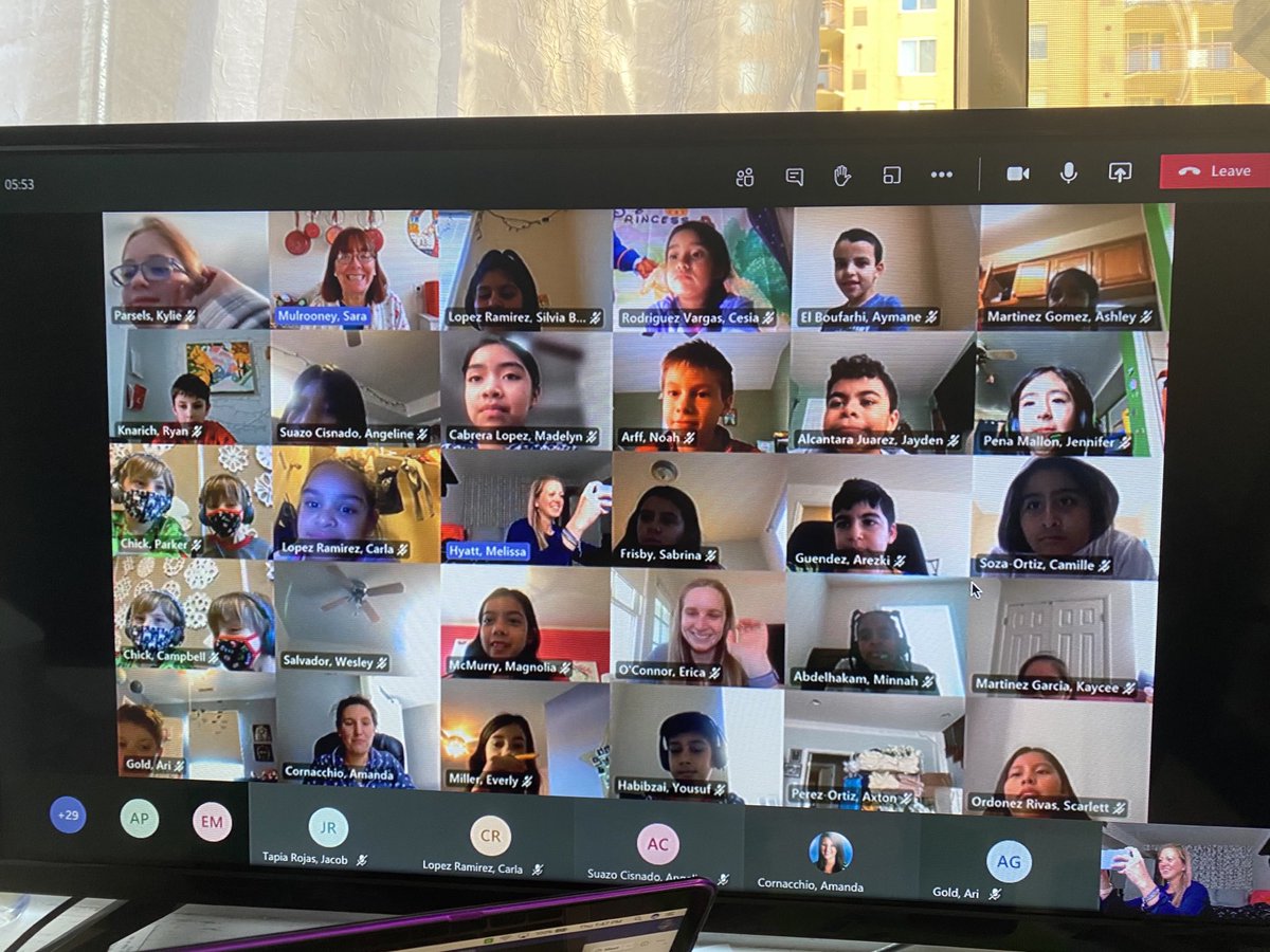 We ended a unit so-we celebrate! 💯% virtually &amp; successfully completed. So we invited some 4th graders to join &amp; they were the PERFECT audience. Awesome to 👀so many of my former 🦄’s too. ⁦@Cornacchio4th⁩ ⁦<a href="/TCRWP/">TCRWP</a>⁩ ⁦@GabyRivasAPS⁩ ⁦⁦⁦<a href="/APSLiteracy/">APS Elementary ELA</a>⁩