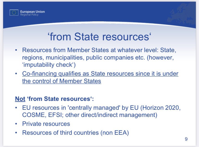 The EU will be pointing out that nothing has changed: this rule has been in place since January 1958.Indeed large long term programmes like Horizon 2020 have been regarded as compliant with EU State aid rules on this basis.
