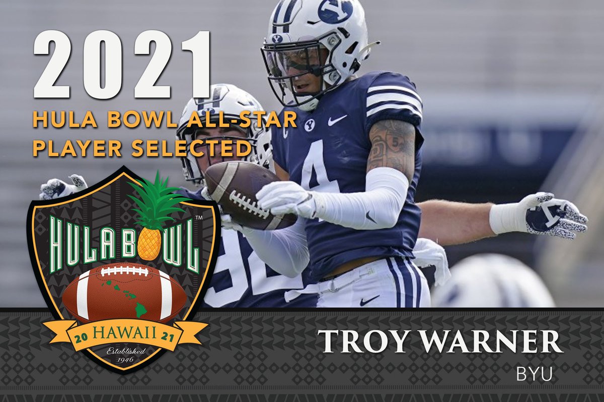 The Hula Bowl is excited to invite Troy Warner @TroWarner from BYU <a href="/BYU/">BYU</a> to come and showcase his talent at the 2021 Hula Bowl in Hawaii!!

#hulabowl #hawaii #CollegeFootball