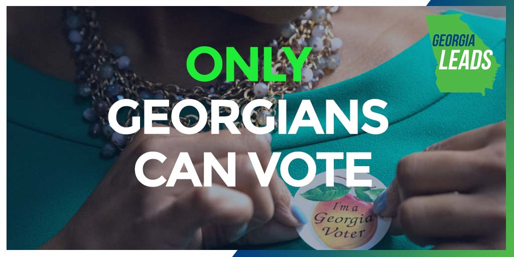 GaSecofState's tweet photo. Only true Georgia residents can cast a ballot in Georgia. False registration and voting is a felony. If you are a Georgian and would like to register, visit: https://t.co/DcUb9DPREi #SecureVoteGa #GaPol https://t.co/HZB7pA96qc