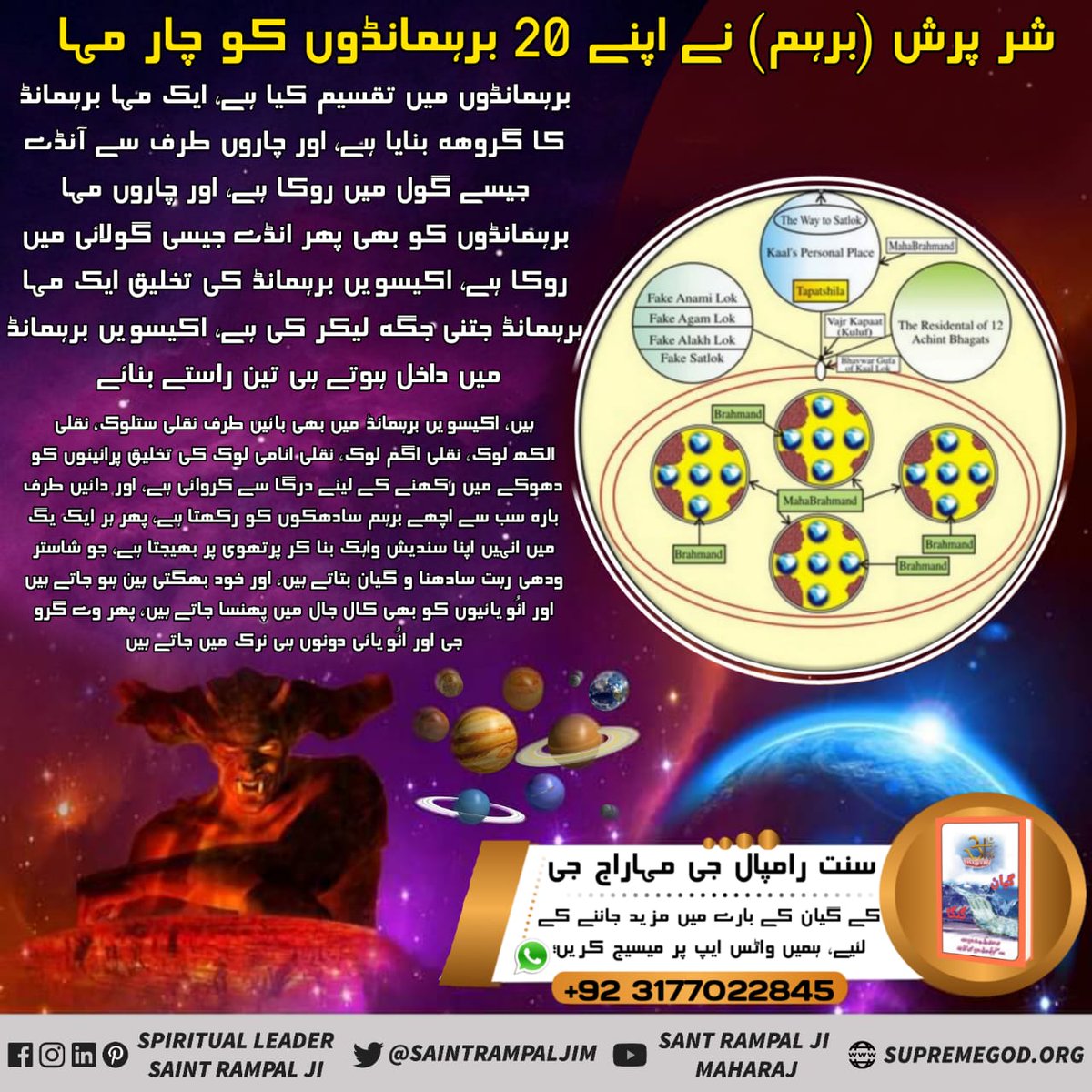 Must Know the Hidden Truth About Supreme God  and Creation Of Nature  by 
Sant Rampal Ji Maharaj  which proves this from Scriptures 
Watch Sadhna tv 7:00pm
 #کال_کے_اکیس_برہمانڈ