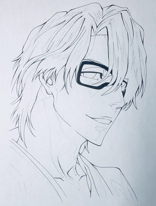 #BLEACH #藍染惣右介 #模写 #イラスト #ペン画 
前の鉛筆だけの模写があまり忠実じゃなくて少し苦労しました( ˊᵕˋ ;)?
色がんばるぞー✧٩(ˊωˋ*)و✧おー 