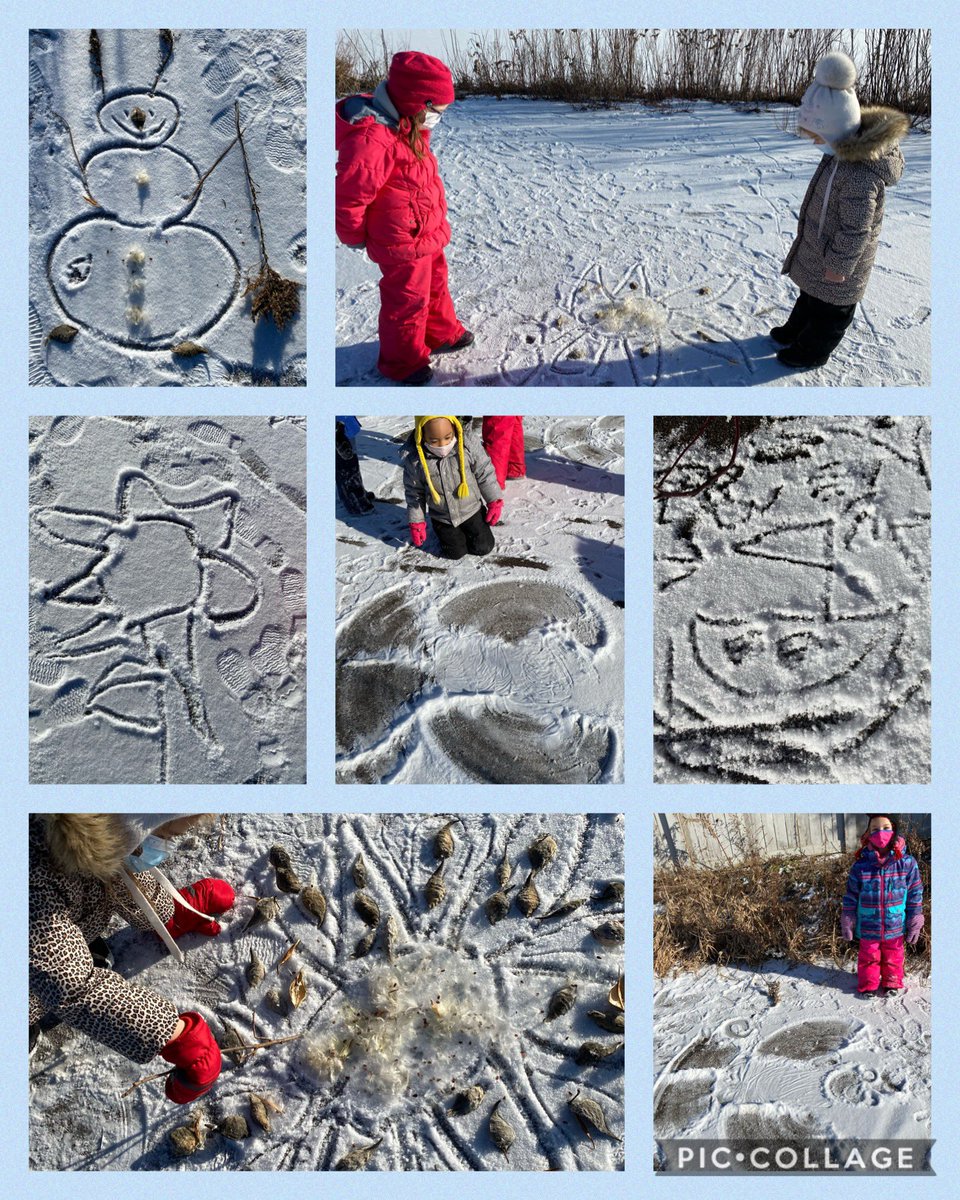 Oh the joy of fresh fallen snow! Making our mark with our bodies and loose materials! ⁦<a href="/FFMcGinnCES/">Fr. Frederick McGinn</a>⁩