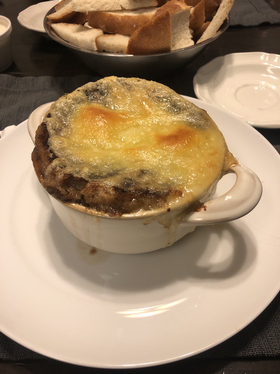 CP_Grimes_22's tweet photo. First time making the French Onion Soup! What do ya think @mattymatheson ?!?! https://t.co/g6NPRtpNyH