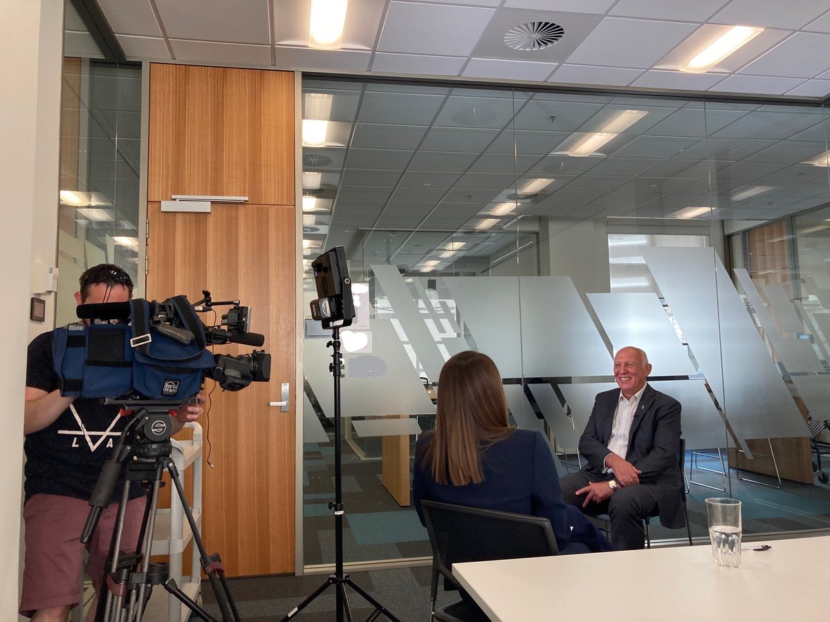 CERTNZ's tweet image. Director Rob Pope doing what he does best in front of the camera today #staycybersmart