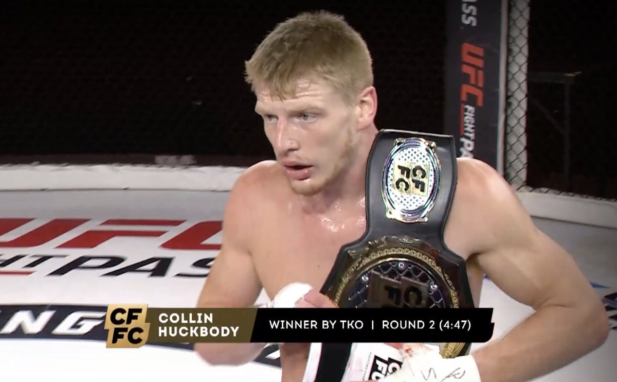 JHagholm1's tweet photo. Colin Huckbody the new @CFFCMMA Middleweight Champion
#CFFC90 #MMA #MMATwiter https://t.co/FJ0kVqYjEX