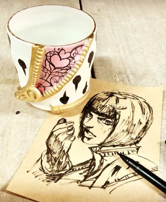 －－覚悟はいいか? オレはできてる
ブローノ・ブチャラティ

－－オヤツはあるか？お茶は点ててある
ユタカーノ・オノッチーニ

JOJO愛が強すぎてオマージュとして作陶したブチャラティ抹茶茶碗 第2弾 完成です✨
合計10回焼きました！！😭