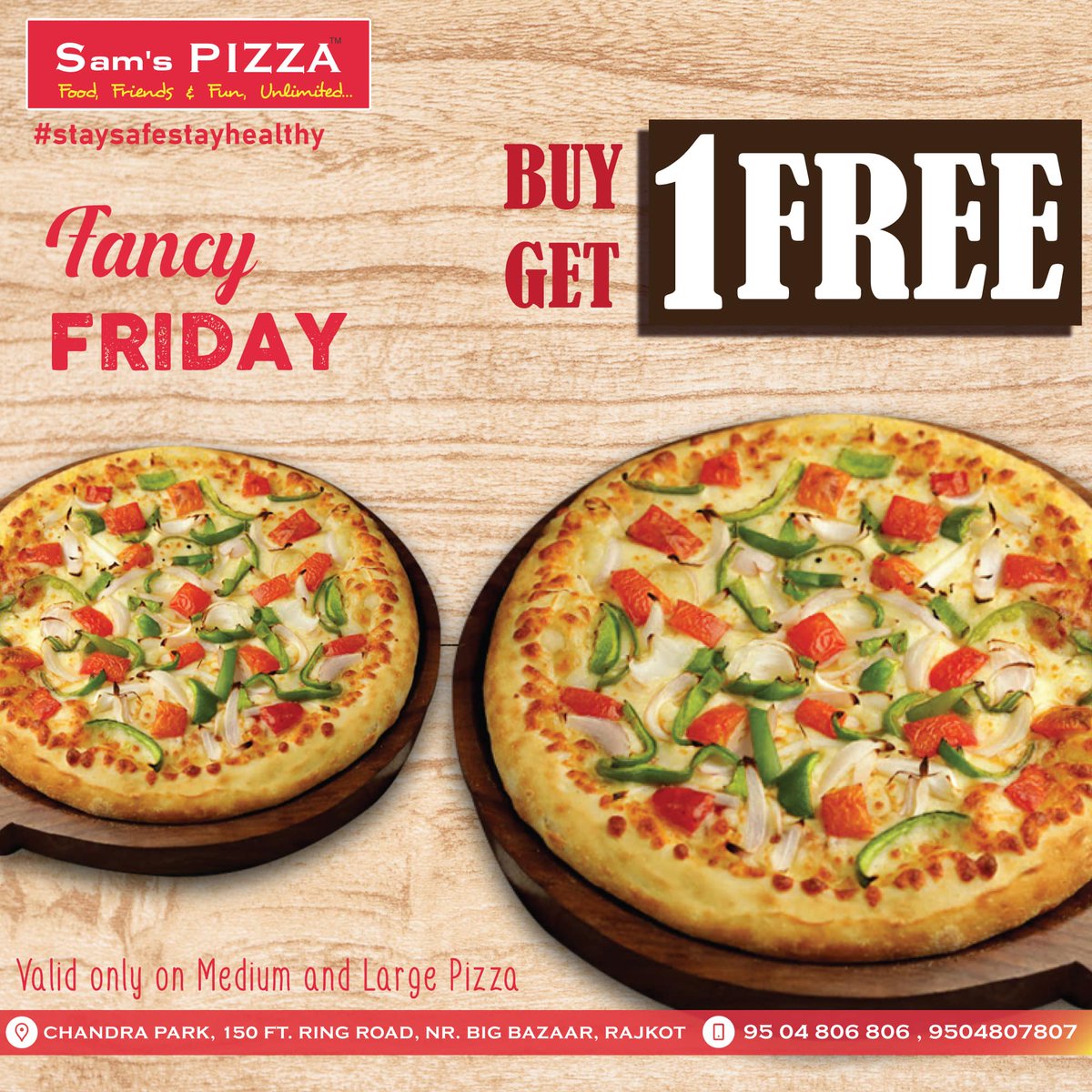 Samspizzarajkot's tweet photo. Grab on your Offer now....🎉🎉

Buy One Get One Free....🍕+🍕
On Every Wednesday and Friday.

Now you can order your delicious pizza on Zomato...🛵

#samspizzarajkot

#IndianFood #Foodlove #eatlocal #pizzaholic #pizzamania #jalpenos #foodlove #rajkotian #rajkotians #rajkotdiaries https://t.co/cmP7oXPnSH
