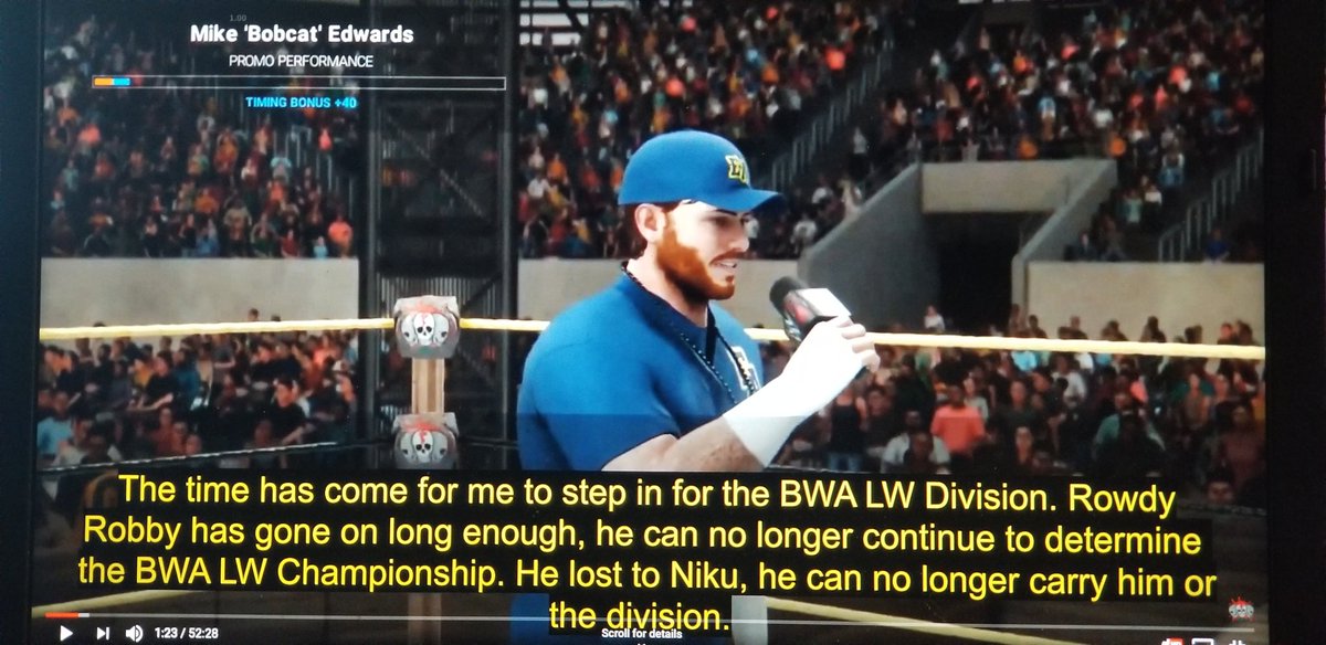 RealBWA1's tweet photo. We will move right along with the shortened episode of #FridayNightFights! It opened with Bobcat Edwards, announcing that Rowdy Robby could no longer interfere in #BWALWChampionship matches! https://t.co/bQB9dWo2nk