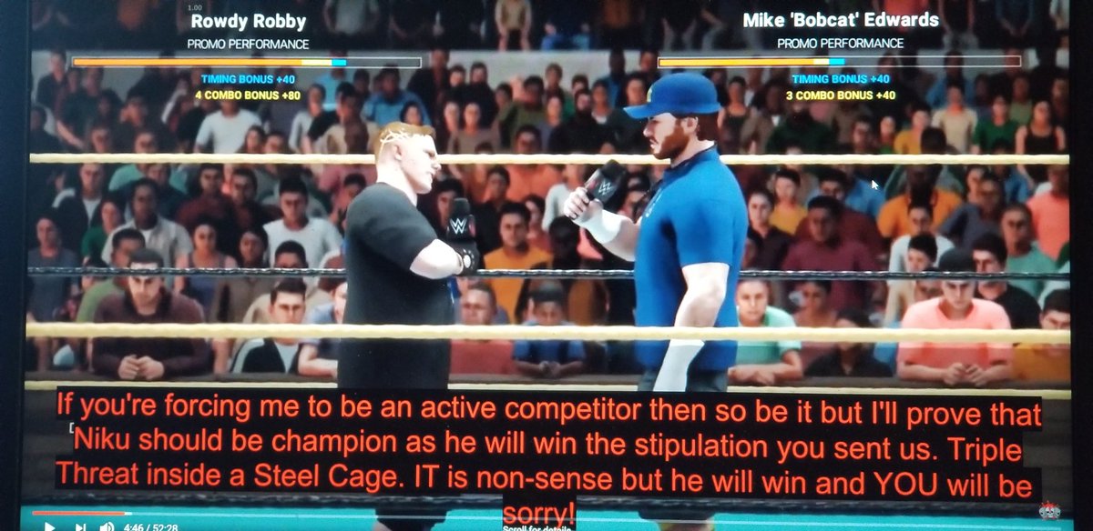 RealBWA1's tweet photo. Rowdy Robby was furious and stated that if this forces him into in ring competition fine but Niku is a fighting champion and therefore will defend his title at #FootballSeason in a Steel Cage! https://t.co/mVIPft2jEA