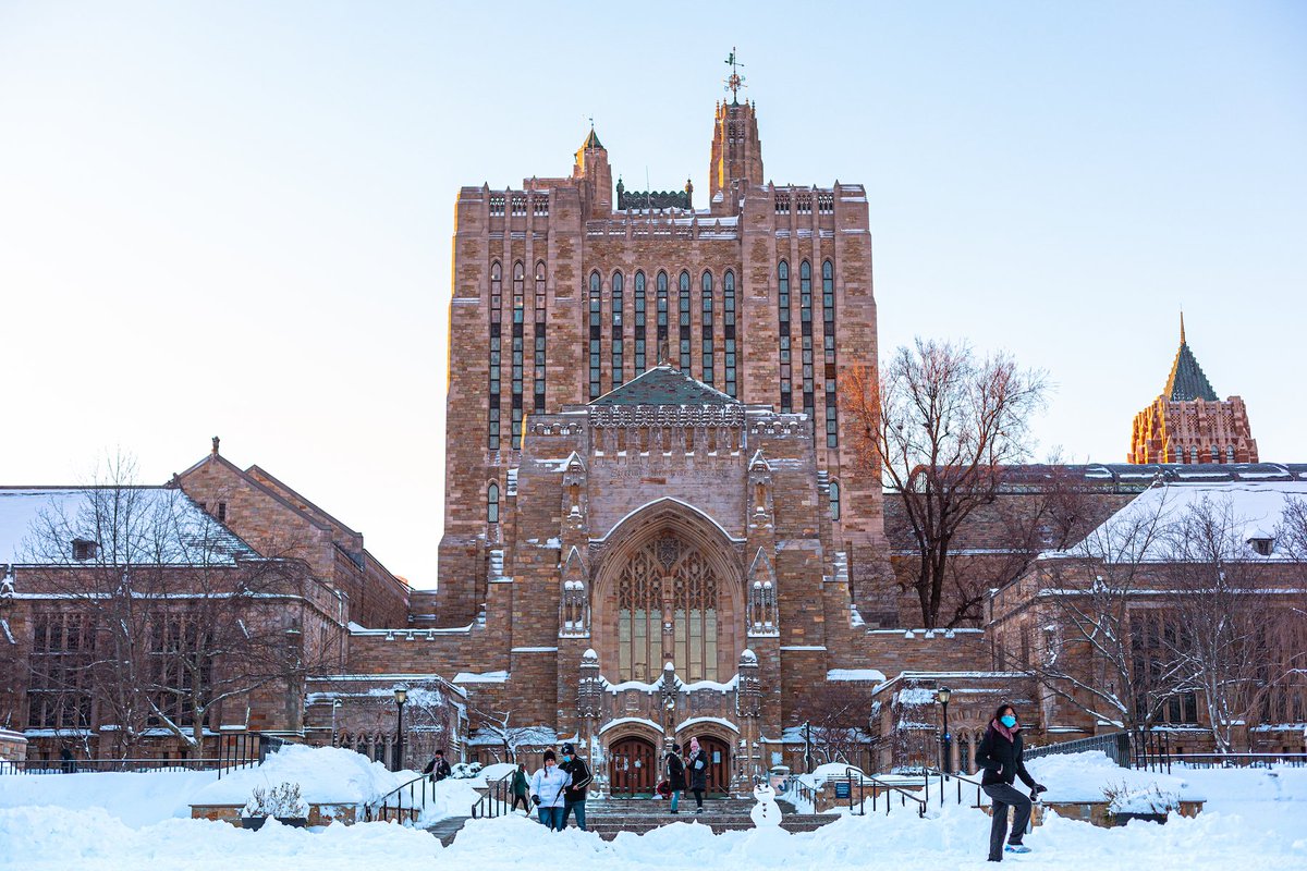 Yale's tweet photo. Nature provided a change of scenery with a layer of powdered sugar⁣
⁣
📷: Sydney Holmes ’21 #Yale https://t.co/GzjpknG10m