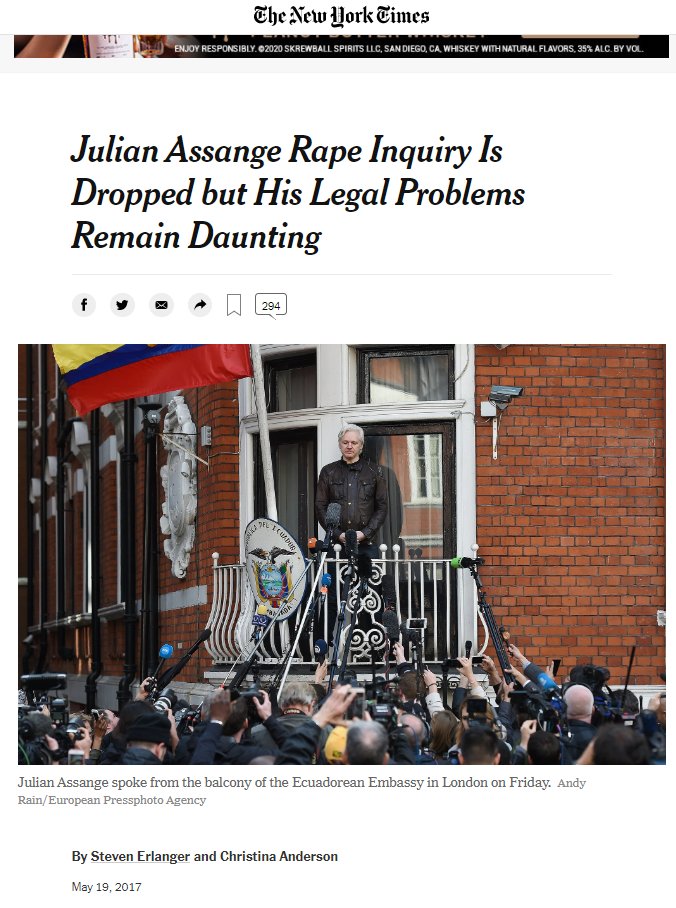 54)May 19, 2017 Bogus Rape Charges against Assange were dropped