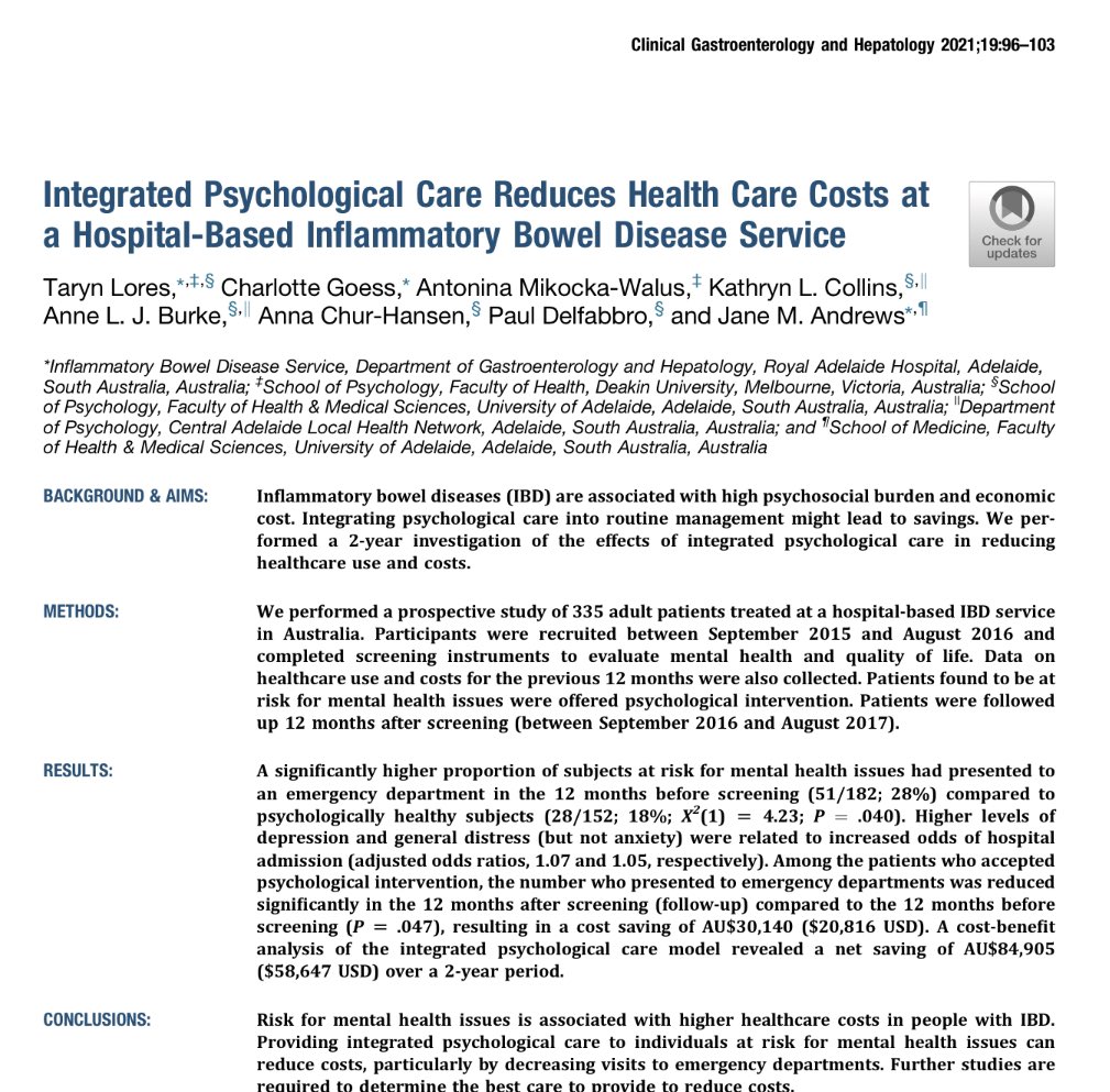 Dr Mark Silverberg (@guthealthmd) on Twitter photo Important data from Dr Jane Andrews and colleagues showing that providing mental health care for #IBD can reduce health care costs. Why is mental health not covered by public insurance for chronic diseases? <a href="/AGA_CGH/">CGH</a> <a href="/TorDigHealthIns/">Toronto Immune and Digestive Health Institute</a> <a href="/LaurenBergerMSW/">Lauren Berger</a> @SupportdPatient <a href="/davidwild77/">David Wild</a> Important data from Dr Jane Andrews and colleagues showing that providing mental health care for #IBD can reduce health care costs. Why is mental health not covered by public insurance for chronic diseases? <a href="/AGA_CGH/">CGH</a> <a href="/TorDigHealthIns/">Toronto Immune and Digestive Health Institute</a> <a href="/LaurenBergerMSW/">Lauren Berger</a> @SupportdPatient <a href="/davidwild77/">David Wild</a>