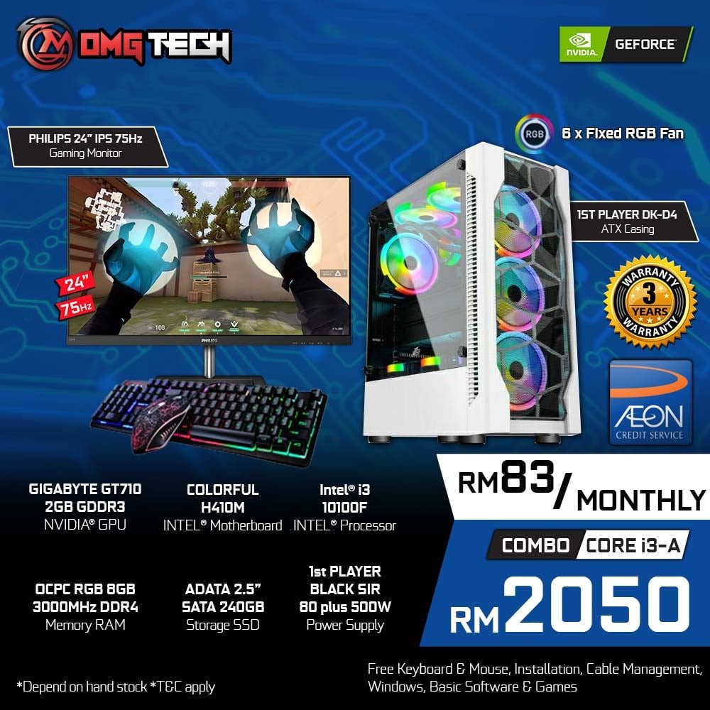 ni part 2 dari OMG (Set Intel)a. Set Intel dengan Monitor RM2050b. Set Intel tanpa Monitor RM1680c. Set Intel tanpa Monitor RM2150