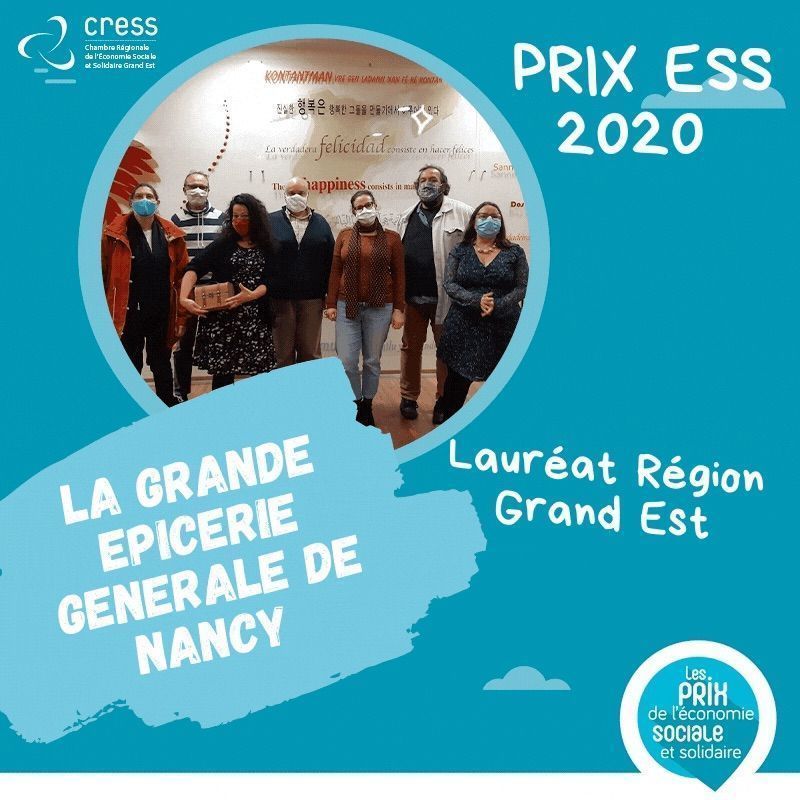 cress_grandest's tweet photo. 📣 [Zoom sur les lauréats des #PrixESS20] Interview de Christelle Chevalley coopér'actrice à la Grande épicerie générale - Nancy. Découvrez l'histoire de l'unique supermarché coopératif du Grand Est. 🏅 🏆 🎉 #consommationresponsable #cooperation 👉https://t.co/biPJddb1jv https://t.co/2onxP7bX8A