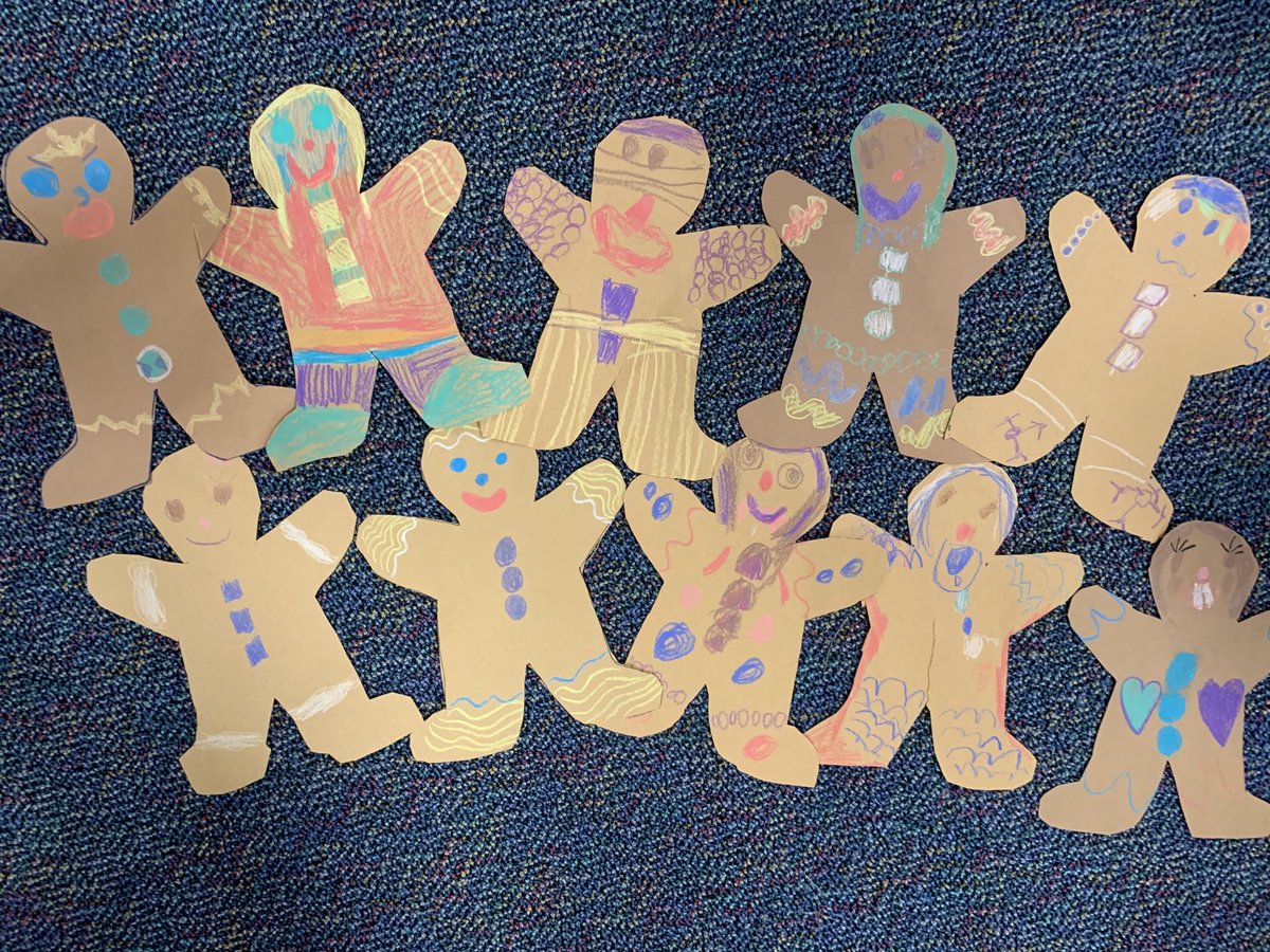 1mrsbedingfield's tweet photo. Run, run as fast as you can...you can’t catch the cutest gingerbread man! 🥰 Check out our gingerbread glyphs! We ❤️using our @Crayola construction paper crayons! #sovibrant #IvyHillLeague https://t.co/GLjj3pgsXa