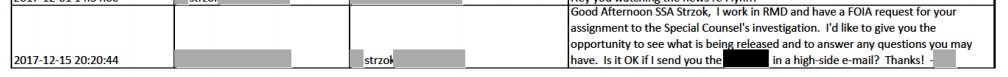 62)So the Deepstate coordinates about FOIA requests?Someone Gives Strzok 4 months notice before the official records request. WTF? @TomFitton  @JudicialWatch