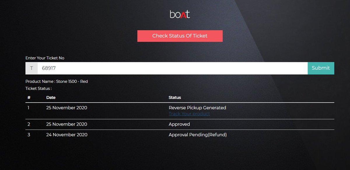 AshwaniAK_'s tweet photo. I purchased boat stone 1500 on 14 November 2020 and payed 5599.20 online , I got the product on 24 November 2020, I returned the product on 25 November 2020, but The company did not provide my refund till now.
@BoatNirvana
@jagograhakjago
#boatFraud #boatnirvana #boat https://t.co/gBgT3dGCcg
