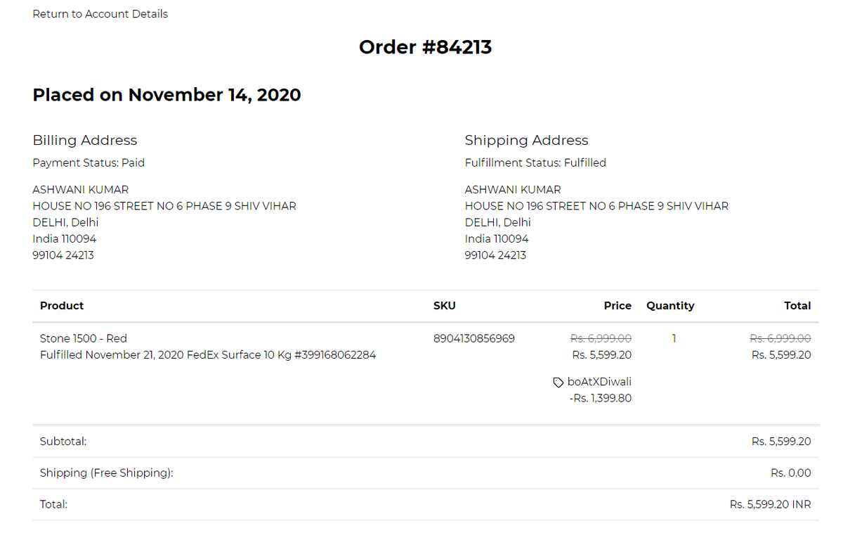 AshwaniAK_'s tweet photo. I purchased boat stone 1500 on 14 November 2020 and payed 5599.20 online , I got the product on 24 November 2020, I returned the product on 25 November 2020, but The company did not provide my refund till now.
@BoatNirvana
@jagograhakjago
#boatFraud #boatnirvana #boat https://t.co/gBgT3dGCcg